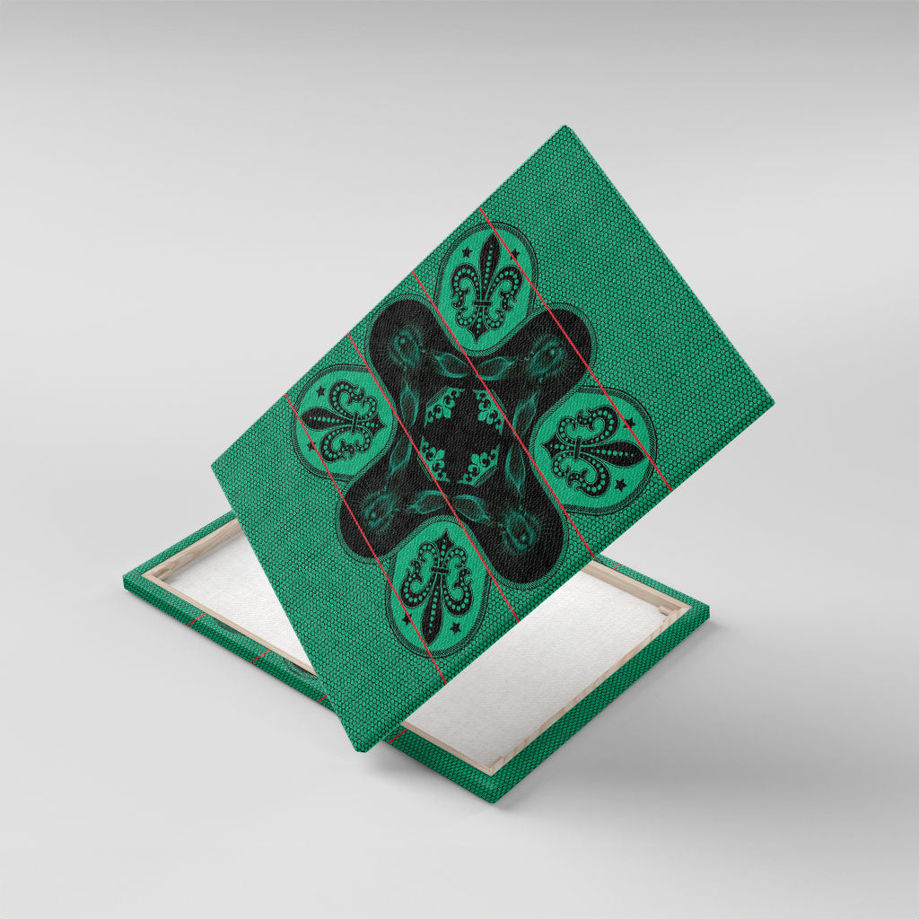 Bafokeng Rabbit Crown Palesa ea kharanium Canvas Wall Art Green Seanamarena Basotho Blanket Inspired
