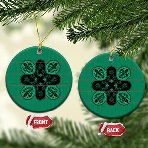 Bafokeng Rabbit Crown Palesa ea kharanium Ceramic Ornament Green Seanamarena Basotho Blanket Inspired