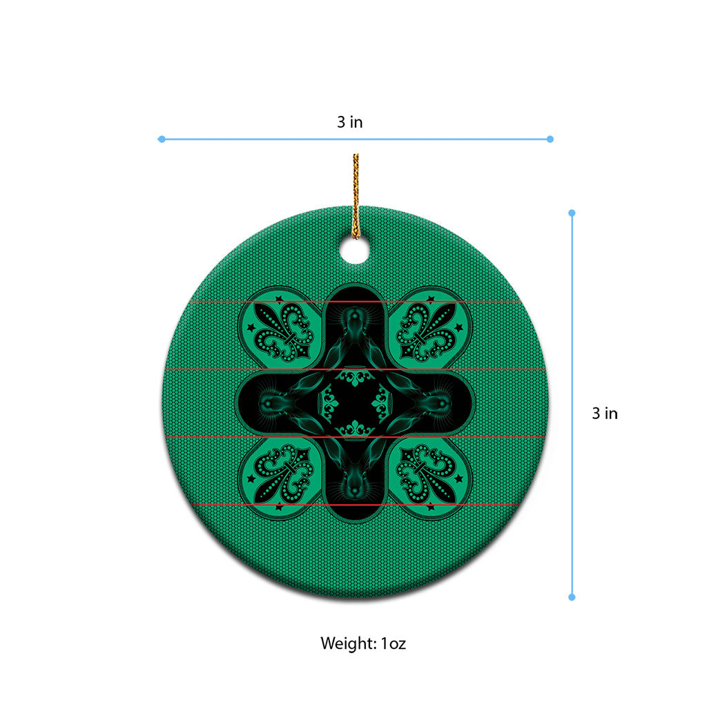 Bafokeng Rabbit Crown Palesa ea kharanium Ceramic Ornament Green Seanamarena Basotho Blanket Inspired