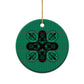 Bafokeng Rabbit Crown Palesa ea kharanium Ceramic Ornament Green Seanamarena Basotho Blanket Inspired