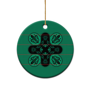 Bafokeng Rabbit Crown Palesa ea kharanium Ceramic Ornament Green Seanamarena Basotho Blanket Inspired