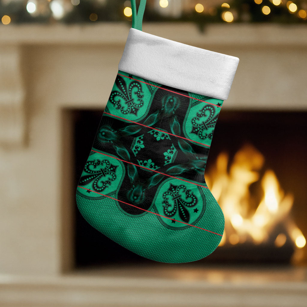 Bafokeng Rabbit Crown Palesa ea kharanium Christmas Stocking Green Seanamarena Basotho Blanket Inspired
