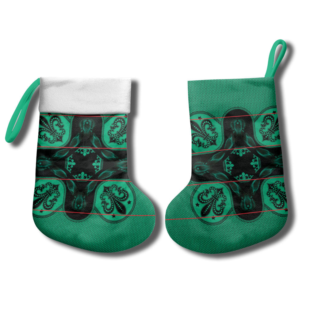 Bafokeng Rabbit Crown Palesa ea kharanium Christmas Stocking Green Seanamarena Basotho Blanket Inspired