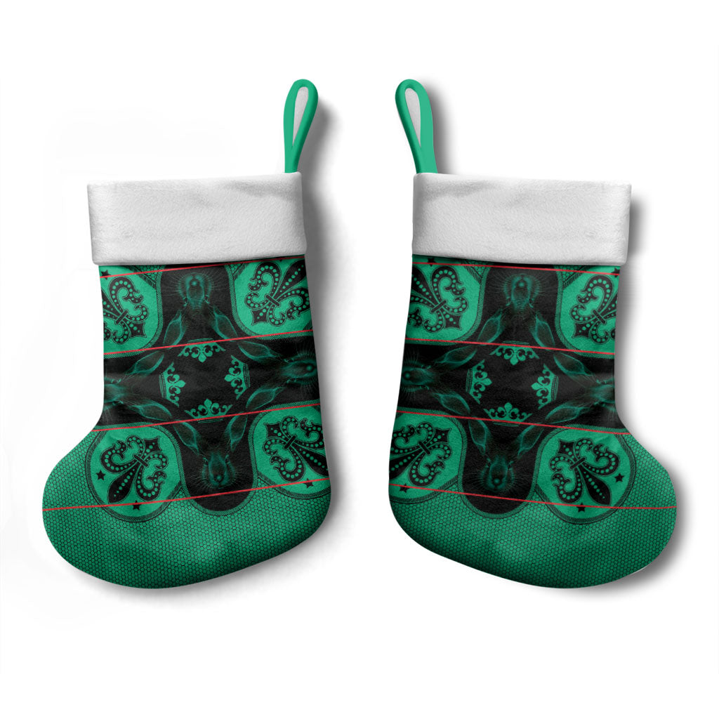 Bafokeng Rabbit Crown Palesa ea kharanium Christmas Stocking Green Seanamarena Basotho Blanket Inspired
