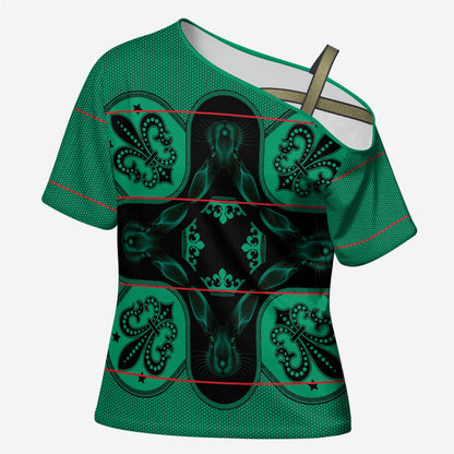 Bafokeng Rabbit Crown Palesa ea kharanium Cross Shoulder Shirt Green Seanamarena Basotho Blanket Inspired