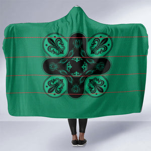 Bafokeng Rabbit Crown Palesa ea kharanium Hooded Blanket Green Seanamarena Basotho Blanket Inspired