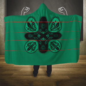 Bafokeng Rabbit Crown Palesa ea kharanium Hooded Blanket Green Seanamarena Basotho Blanket Inspired