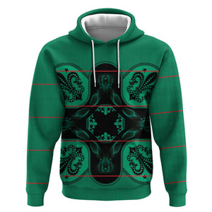 Bafokeng Rabbit Crown Palesa ea kharanium Hoodie Green Seanamarena Basotho Blanket Inspired