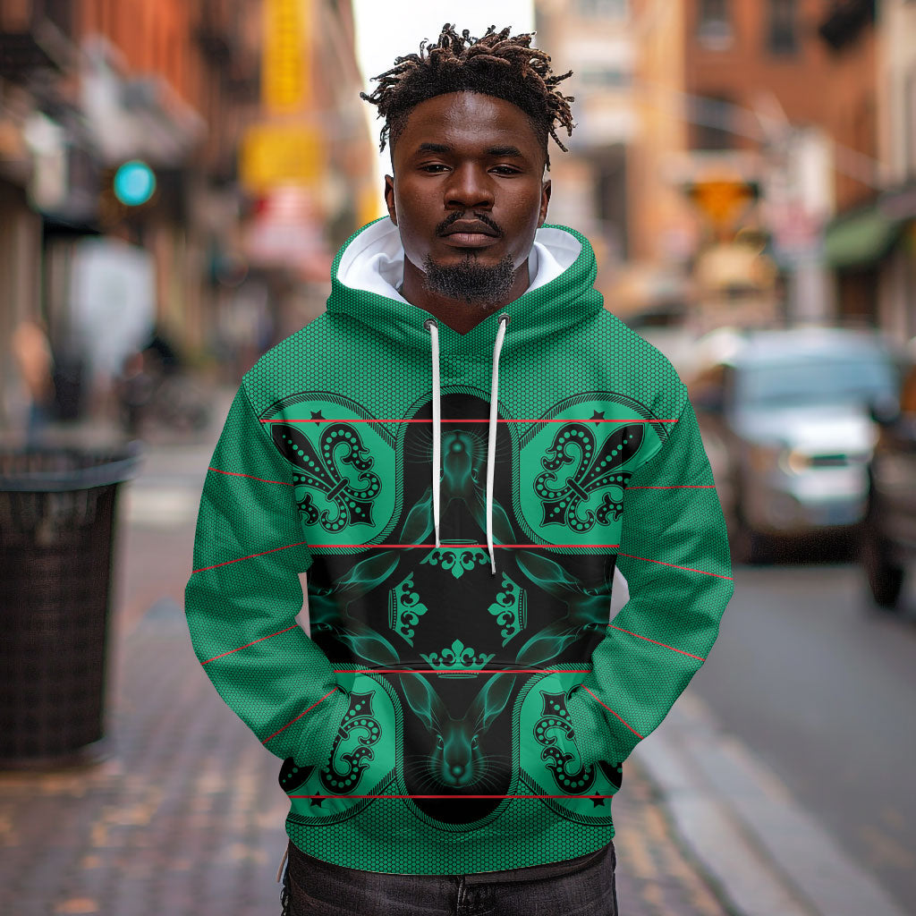 Bafokeng Rabbit Crown Palesa ea kharanium Hoodie Green Seanamarena Basotho Blanket Inspired