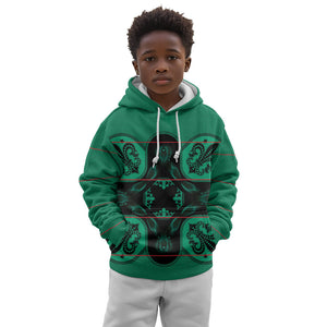 Bafokeng Rabbit Crown Palesa ea kharanium Kid Hoodie Green Seanamarena Basotho Blanket Inspired