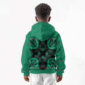 Bafokeng Rabbit Crown Palesa ea kharanium Kid Hoodie Green Seanamarena Basotho Blanket Inspired