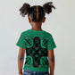 Bafokeng Rabbit Crown Palesa ea kharanium Kid T shirt Green Seanamarena Basotho Blanket Inspired