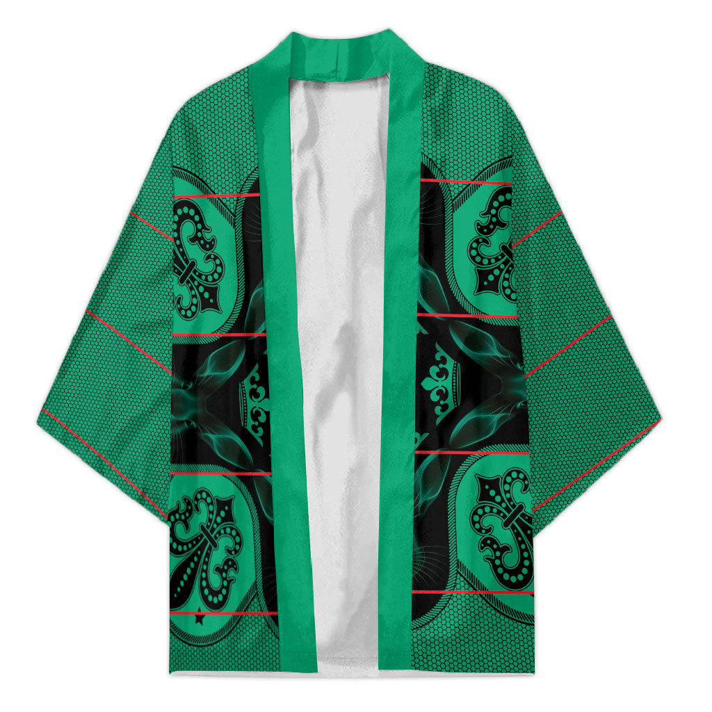 Bafokeng Rabbit Crown Palesa ea kharanium Kimono Green Seanamarena Basotho Blanket Inspired