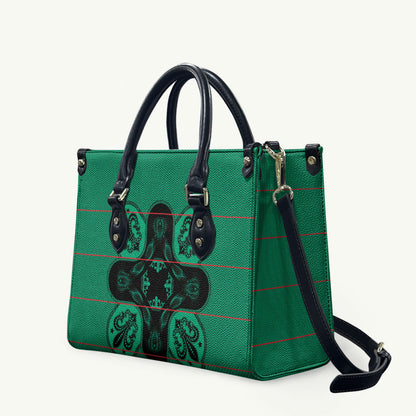 Bafokeng Rabbit Crown Palesa ea kharanium Leather Bag Green Seanamarena Basotho Blanket Inspired