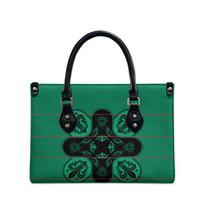 Bafokeng Rabbit Crown Palesa ea kharanium Leather Bag Green Seanamarena Basotho Blanket Inspired
