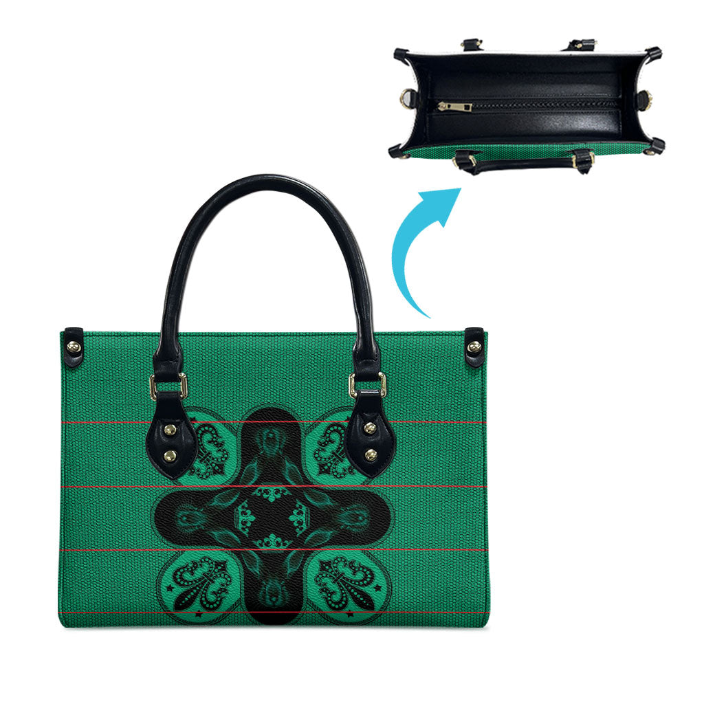 Bafokeng Rabbit Crown Palesa ea kharanium Leather Bag Green Seanamarena Basotho Blanket Inspired