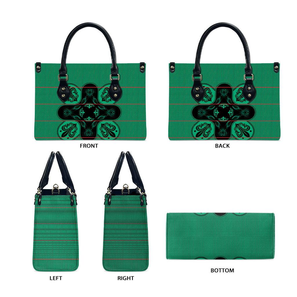 Bafokeng Rabbit Crown Palesa ea kharanium Leather Bag Green Seanamarena Basotho Blanket Inspired