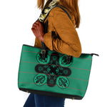 Bafokeng Rabbit Crown Palesa ea kharanium Leather Tote Bag Green Seanamarena Basotho Blanket Inspired