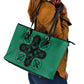 Bafokeng Rabbit Crown Palesa ea kharanium Leather Tote Bag Green Seanamarena Basotho Blanket Inspired
