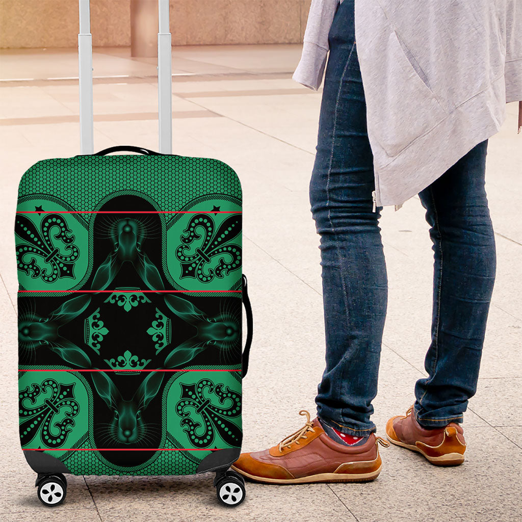 Bafokeng Rabbit Crown Palesa ea kharanium Luggage Cover Green Seanamarena Basotho Blanket Inspired