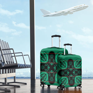 Bafokeng Rabbit Crown Palesa ea kharanium Luggage Cover Green Seanamarena Basotho Blanket Inspired