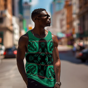 Bafokeng Rabbit Crown Palesa ea kharanium Men Tank Top Green Seanamarena Basotho Blanket Inspired