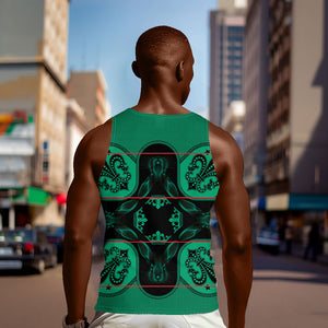 Bafokeng Rabbit Crown Palesa ea kharanium Men Tank Top Green Seanamarena Basotho Blanket Inspired