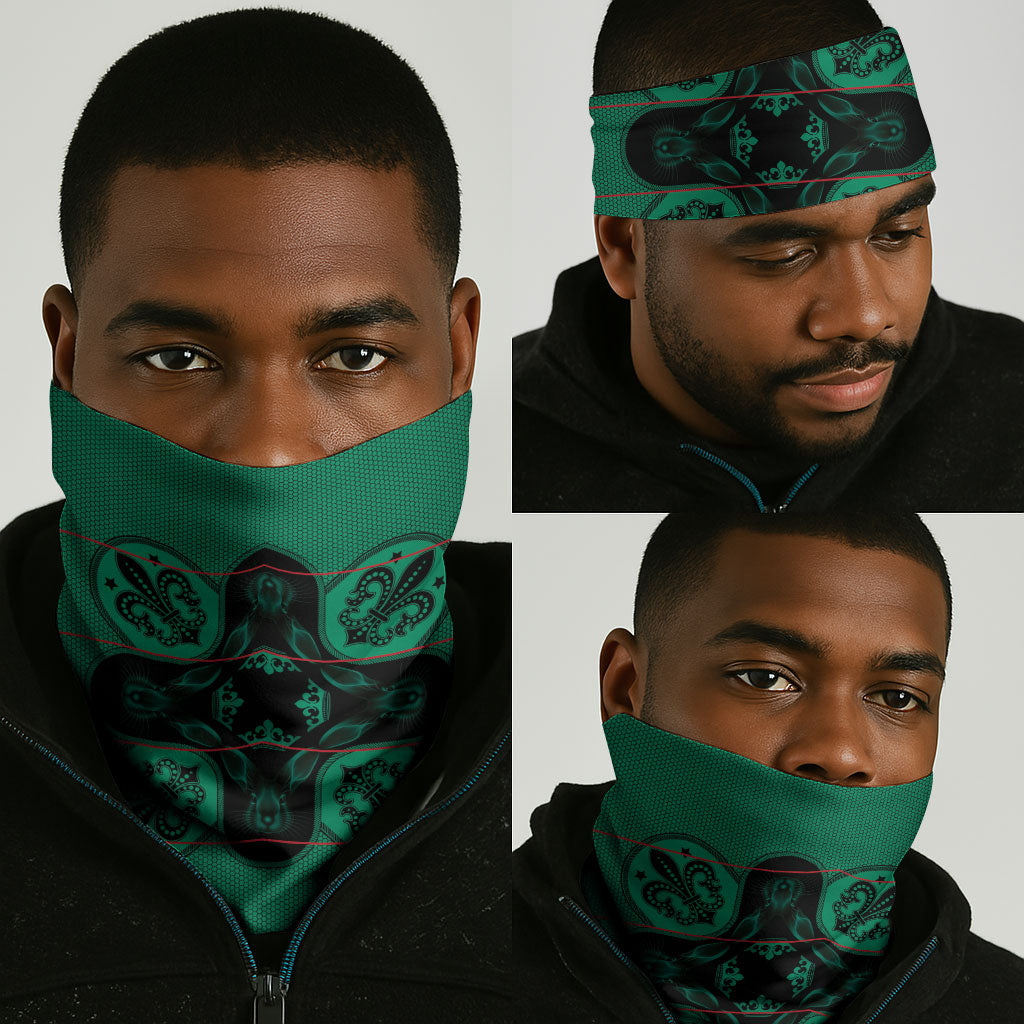 Bafokeng Rabbit Crown Palesa ea kharanium Neck Gaiter Green Seanamarena Basotho Blanket Inspired