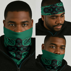 Bafokeng Rabbit Crown Palesa ea kharanium Neck Gaiter Green Seanamarena Basotho Blanket Inspired