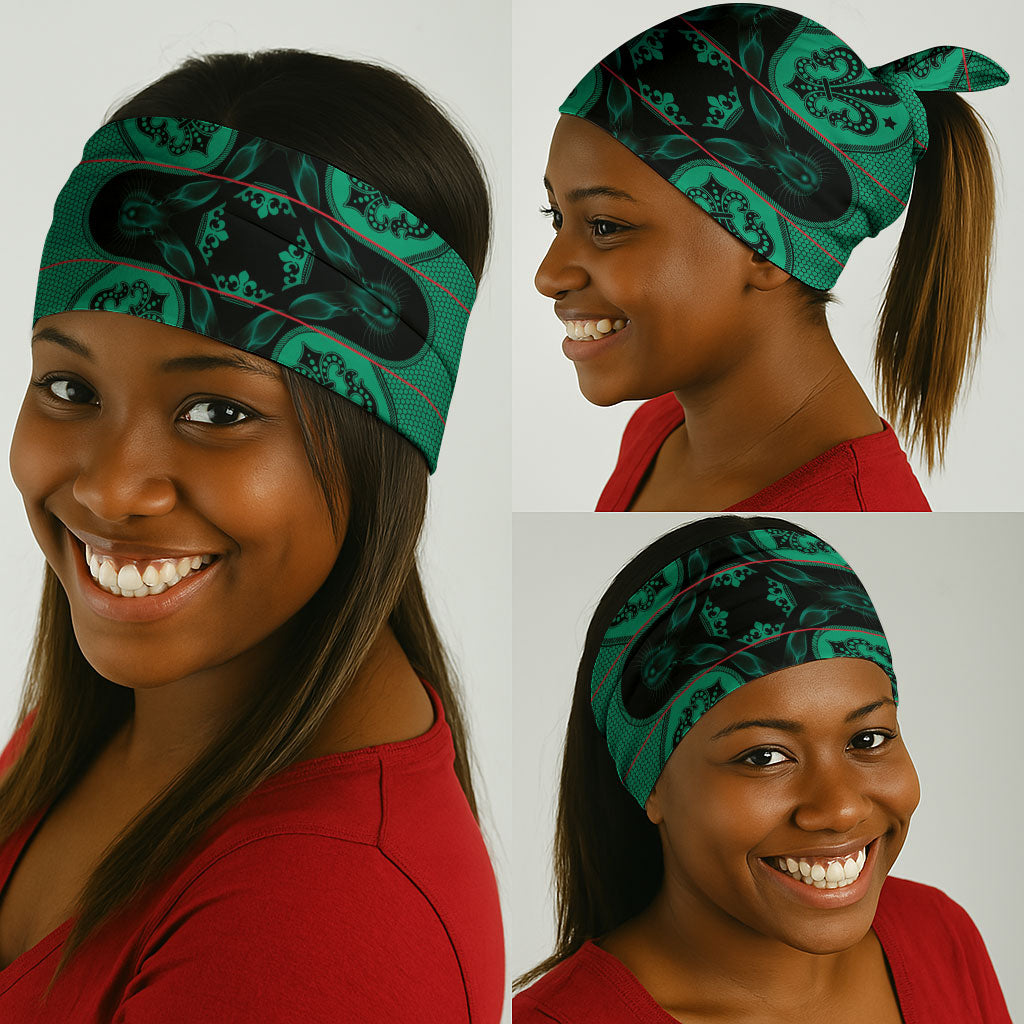 Bafokeng Rabbit Crown Palesa ea kharanium Neck Gaiter Green Seanamarena Basotho Blanket Inspired