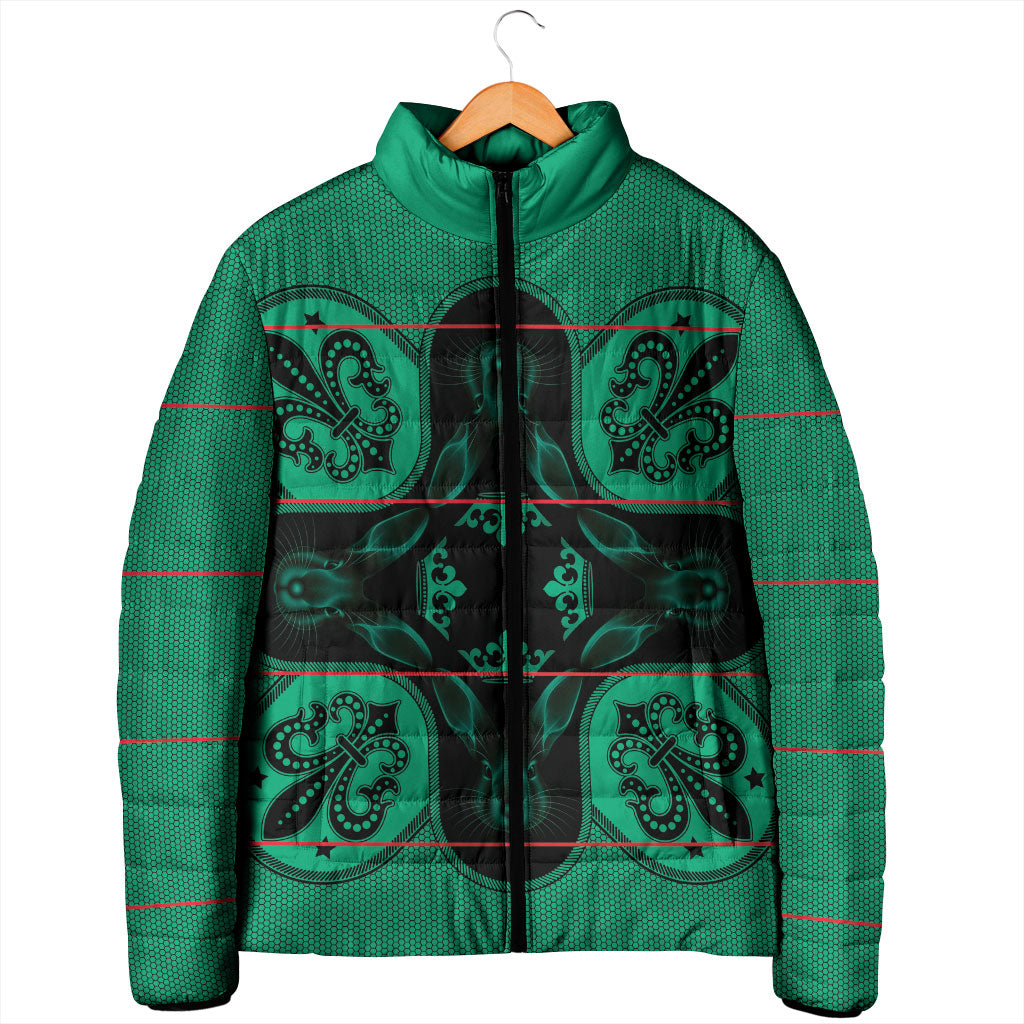 Bafokeng Rabbit Crown Palesa ea kharanium Padded Jacket Green Seanamarena Basotho Blanket Inspired