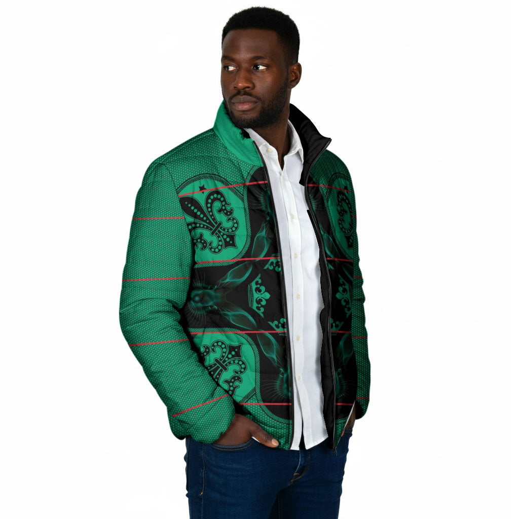 Bafokeng Rabbit Crown Palesa ea kharanium Padded Jacket Green Seanamarena Basotho Blanket Inspired
