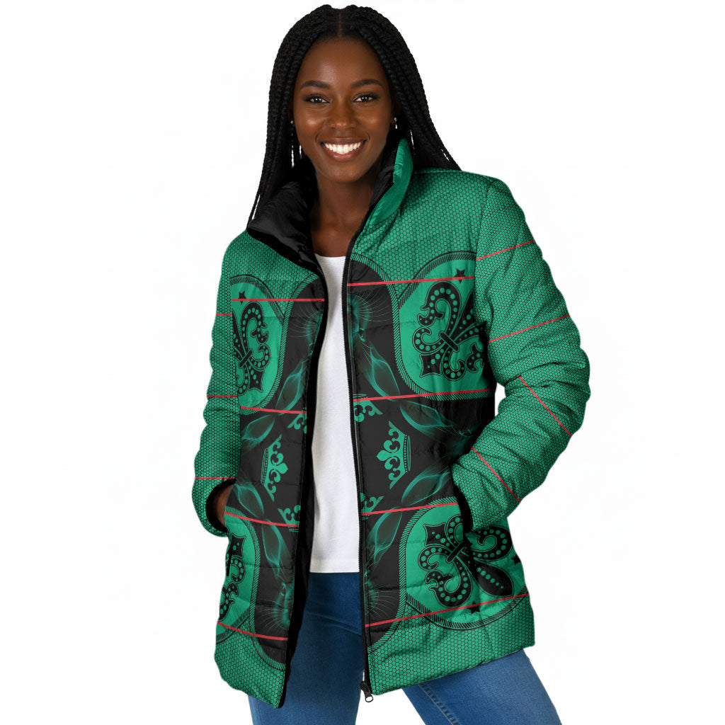 Bafokeng Rabbit Crown Palesa ea kharanium Padded Jacket Green Seanamarena Basotho Blanket Inspired