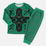 Bafokeng Rabbit Crown Palesa ea kharanium Christmas Pajama Set Green Seanamarena Basotho Blanket Inspired