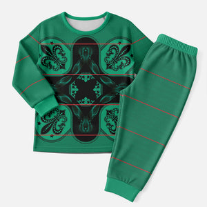 Bafokeng Rabbit Crown Palesa ea kharanium Christmas Pajama Set Green Seanamarena Basotho Blanket Inspired