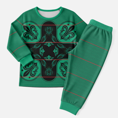 Bafokeng Rabbit Crown Palesa ea kharanium Christmas Pajama Set Green Seanamarena Basotho Blanket Inspired
