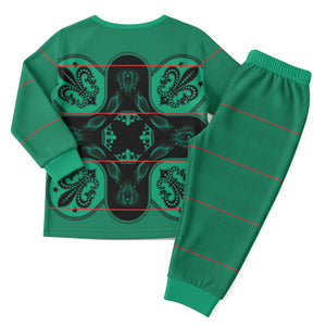 Bafokeng Rabbit Crown Palesa ea kharanium Christmas Pajama Set Green Seanamarena Basotho Blanket Inspired