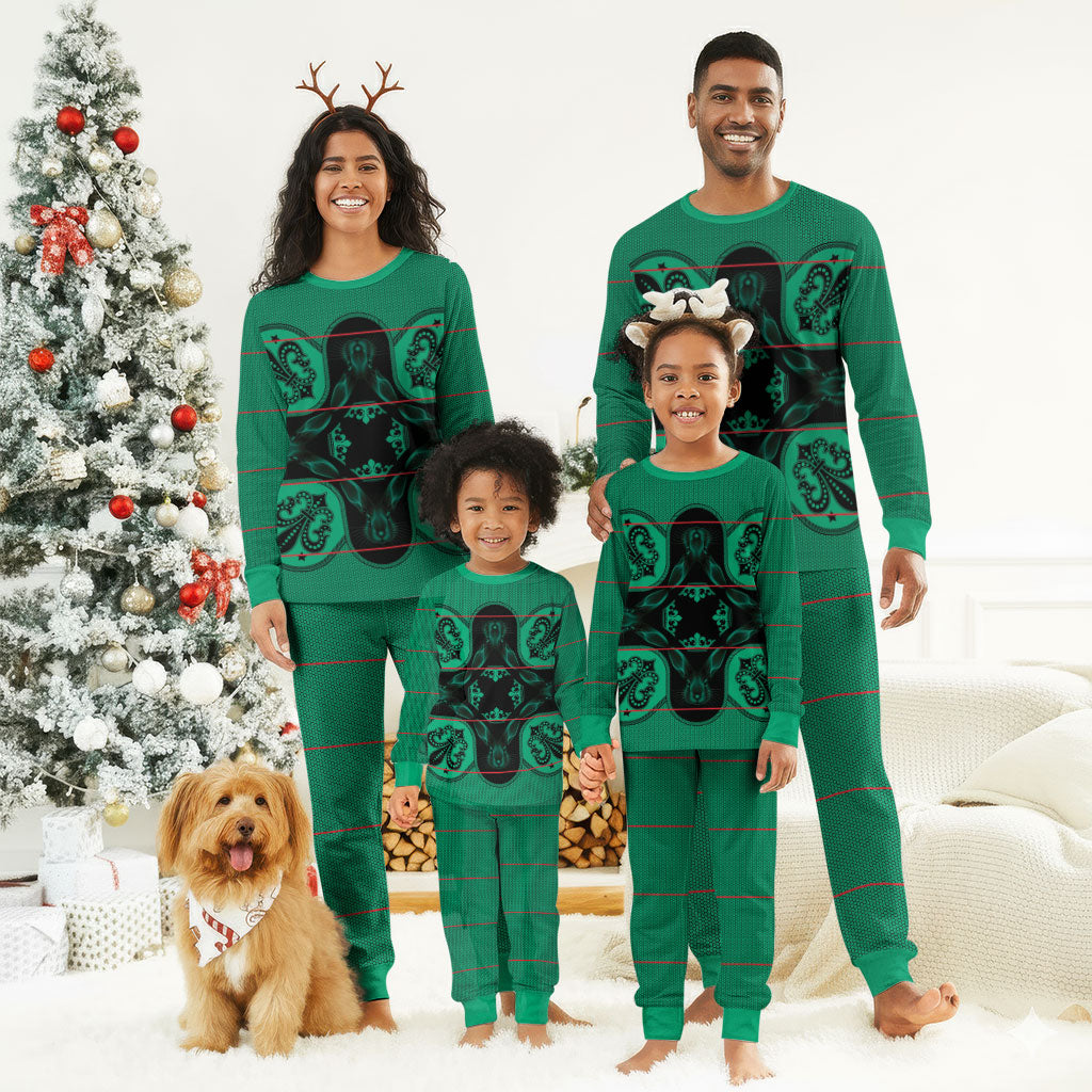 Bafokeng Rabbit Crown Palesa ea kharanium Christmas Pajama Set Green Seanamarena Basotho Blanket Inspired