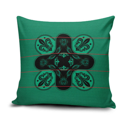 Bafokeng Rabbit Crown Palesa ea kharanium Pillow Cover Green Seanamarena Basotho Blanket Inspired