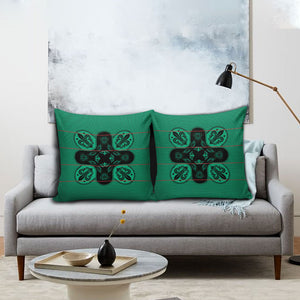 Bafokeng Rabbit Crown Palesa ea kharanium Pillow Cover Green Seanamarena Basotho Blanket Inspired