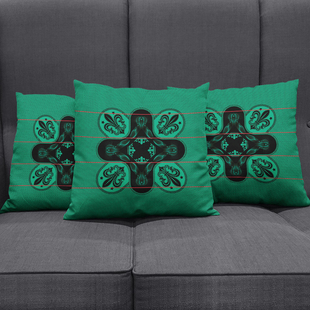Bafokeng Rabbit Crown Palesa ea kharanium Pillow Cover Green Seanamarena Basotho Blanket Inspired