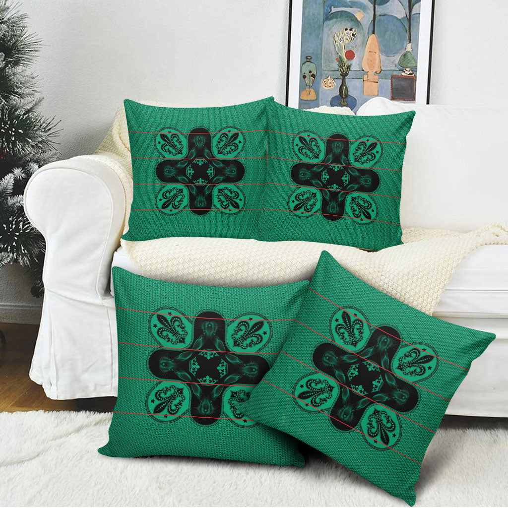 Bafokeng Rabbit Crown Palesa ea kharanium Pillow Cover Green Seanamarena Basotho Blanket Inspired