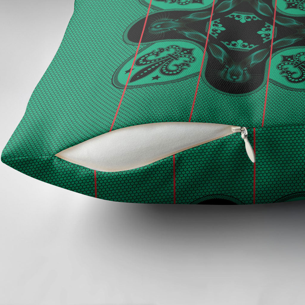 Bafokeng Rabbit Crown Palesa ea kharanium Pillow Cover Green Seanamarena Basotho Blanket Inspired