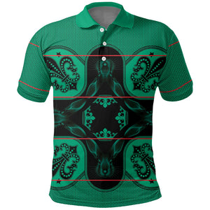Bafokeng Rabbit Crown Palesa ea kharanium Polo Shirt Green Seanamarena Basotho Blanket Inspired