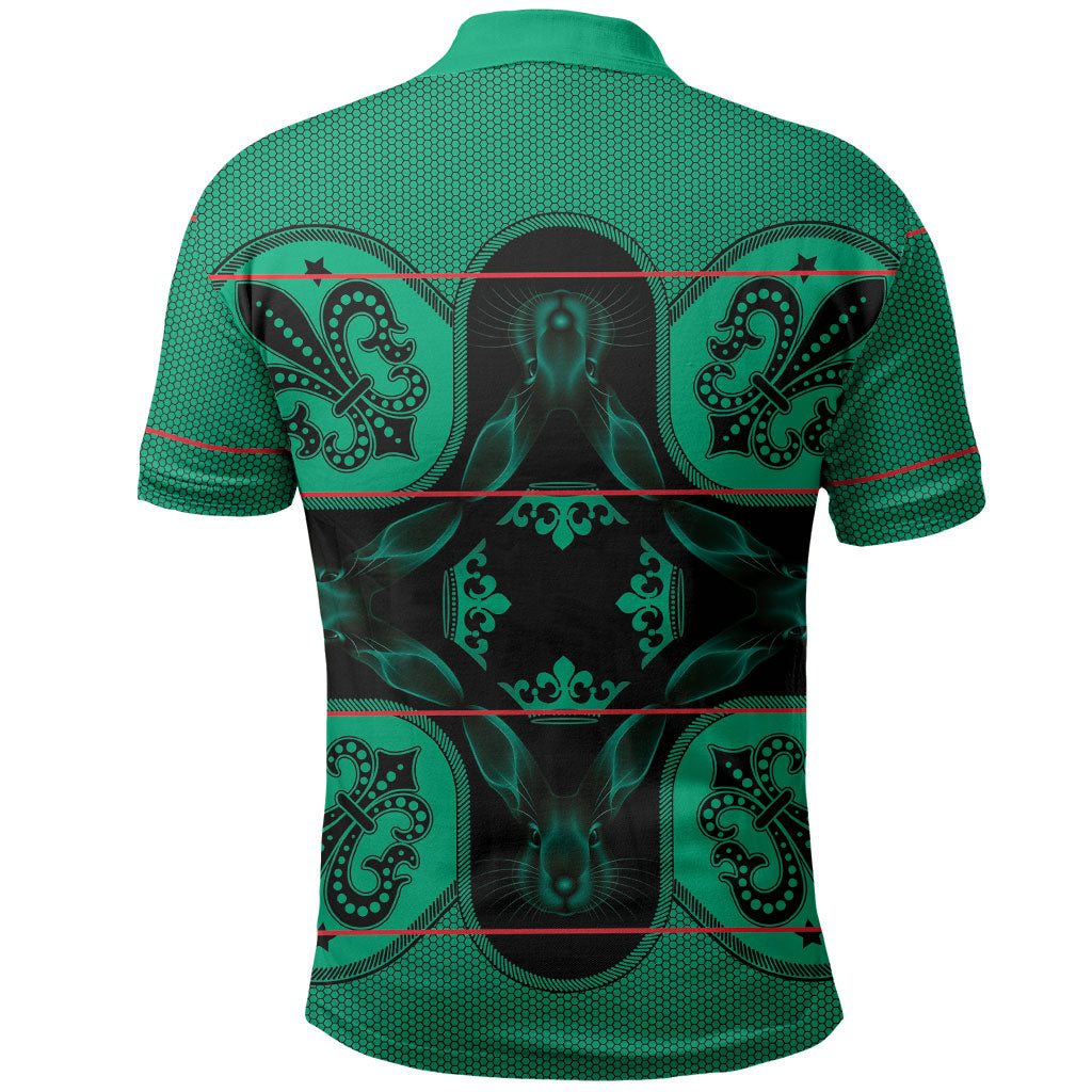 Bafokeng Rabbit Crown Palesa ea kharanium Polo Shirt Green Seanamarena Basotho Blanket Inspired