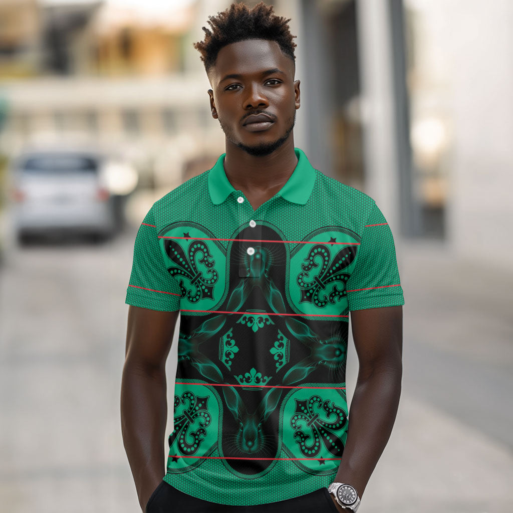 Bafokeng Rabbit Crown Palesa ea kharanium Polo Shirt Green Seanamarena Basotho Blanket Inspired