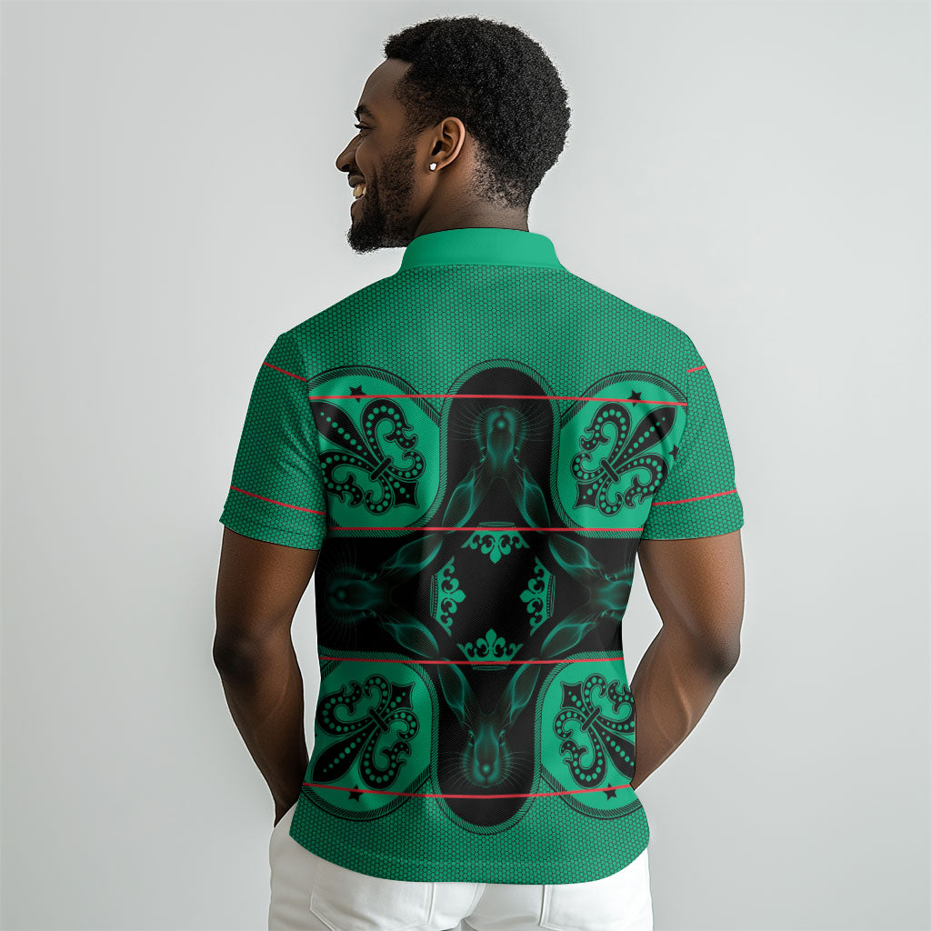 Bafokeng Rabbit Crown Palesa ea kharanium Polo Shirt Green Seanamarena Basotho Blanket Inspired
