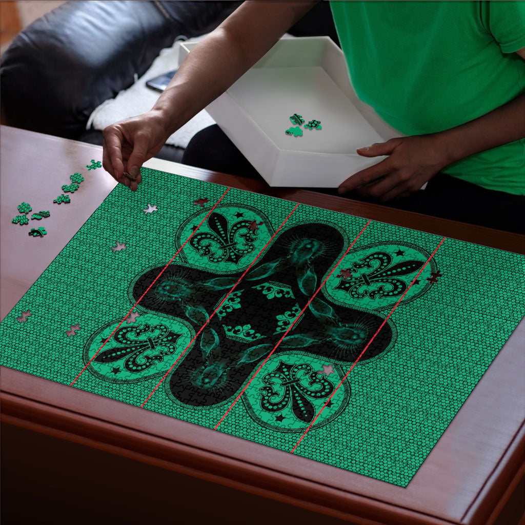 Bafokeng Rabbit Crown Palesa ea kharanium Puzzle Green Seanamarena Basotho Blanket Inspired