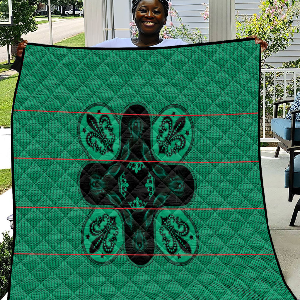 Bafokeng Rabbit Crown Palesa ea kharanium Quilt Green Seanamarena Basotho Blanket Inspired