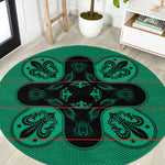 Bafokeng Rabbit Crown Palesa ea kharanium Round Carpet Green Seanamarena Basotho Blanket Inspired